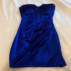 Elegant Blue Strapless Dress